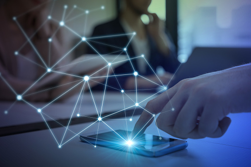 Communication network concept.