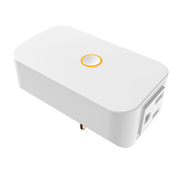 a ZigBee smart plug with built-in energy monitoring, designed for US-standard outlets in smart home and smart building applications.